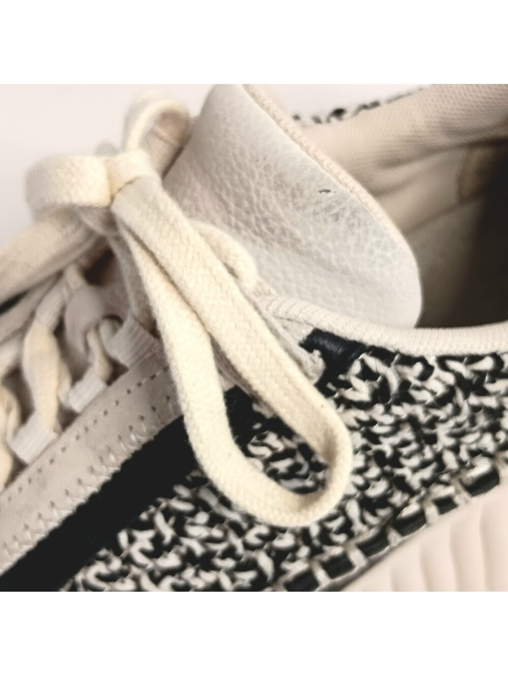 Dolce Vita Dolen Black/Cream Woven Knit Platform Sneakers Size 9 Boho Chunky - Picture 8 of 9